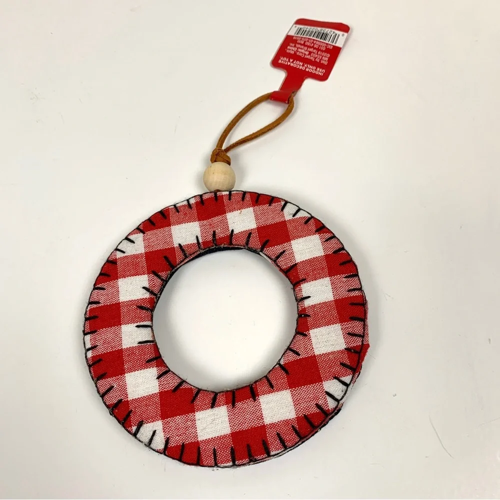 TARGET Letter O Plaid Fabric Christmas Ornament